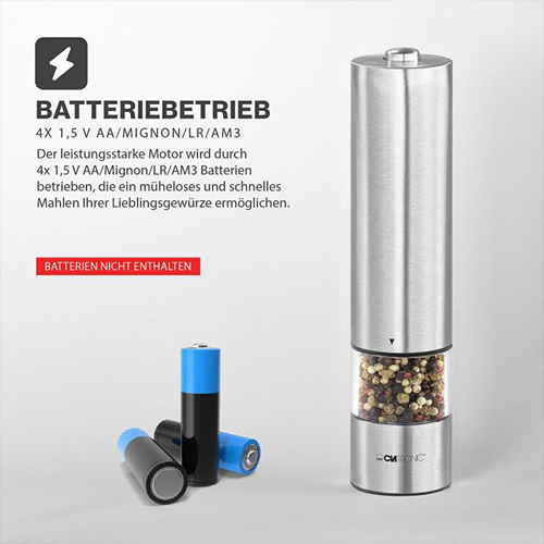 ESW-359_02 Clatronic elektrische Salz oder Pfeffermühle Doppelpack