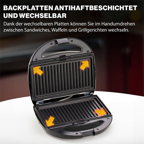 Clatronic Sandwich Toaster mit Wechselplatten